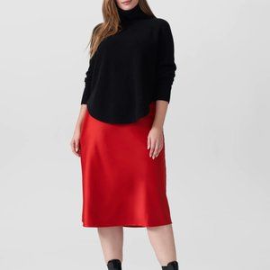 NWT Universal Standard Red Satin CeeCee Bias Skirt Sz 14